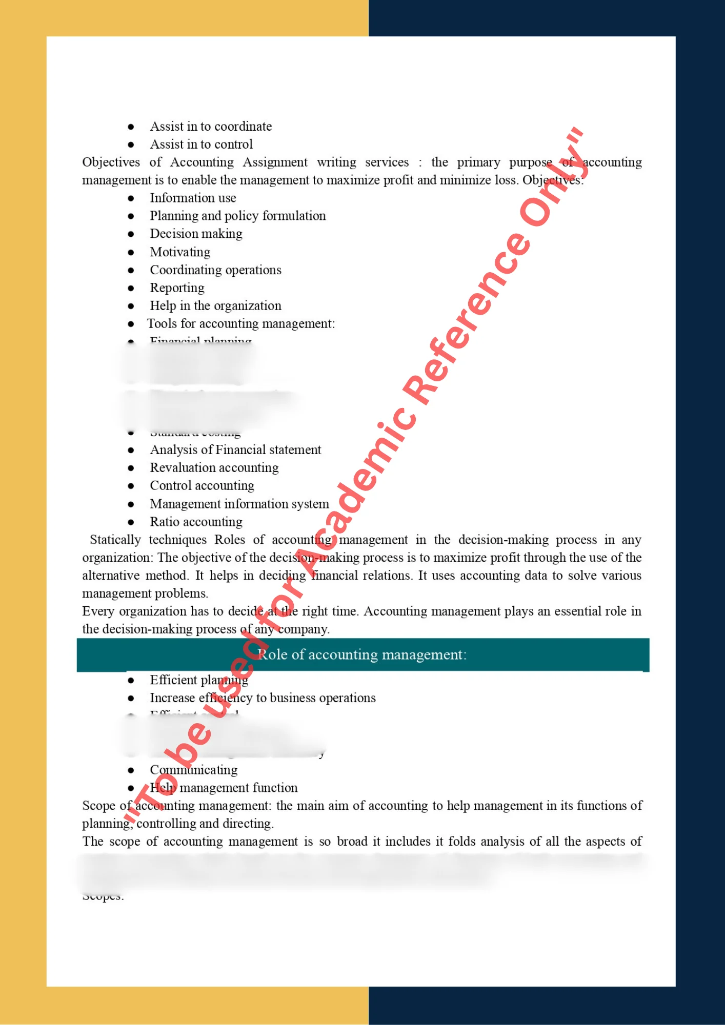Accounting Assignment sample 1